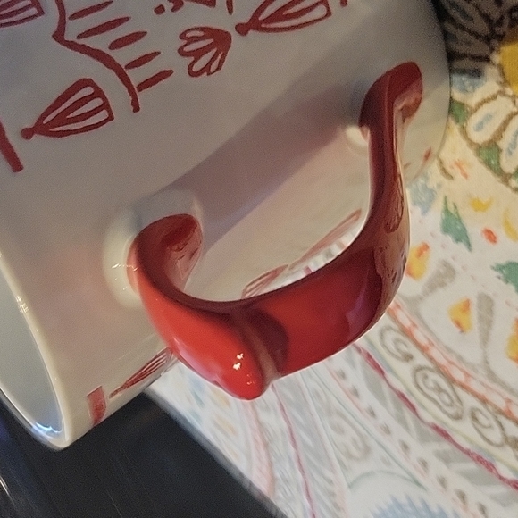 Coffee Mug,Large,Folkart,NWT,Red/white,Perfect  condition - Picture 4 of 6